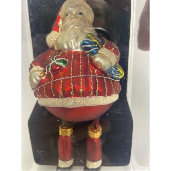 Unique Treasures Hand Made Hanging Christmas Santa Glass Ornament In Case - Picture 6 of 7